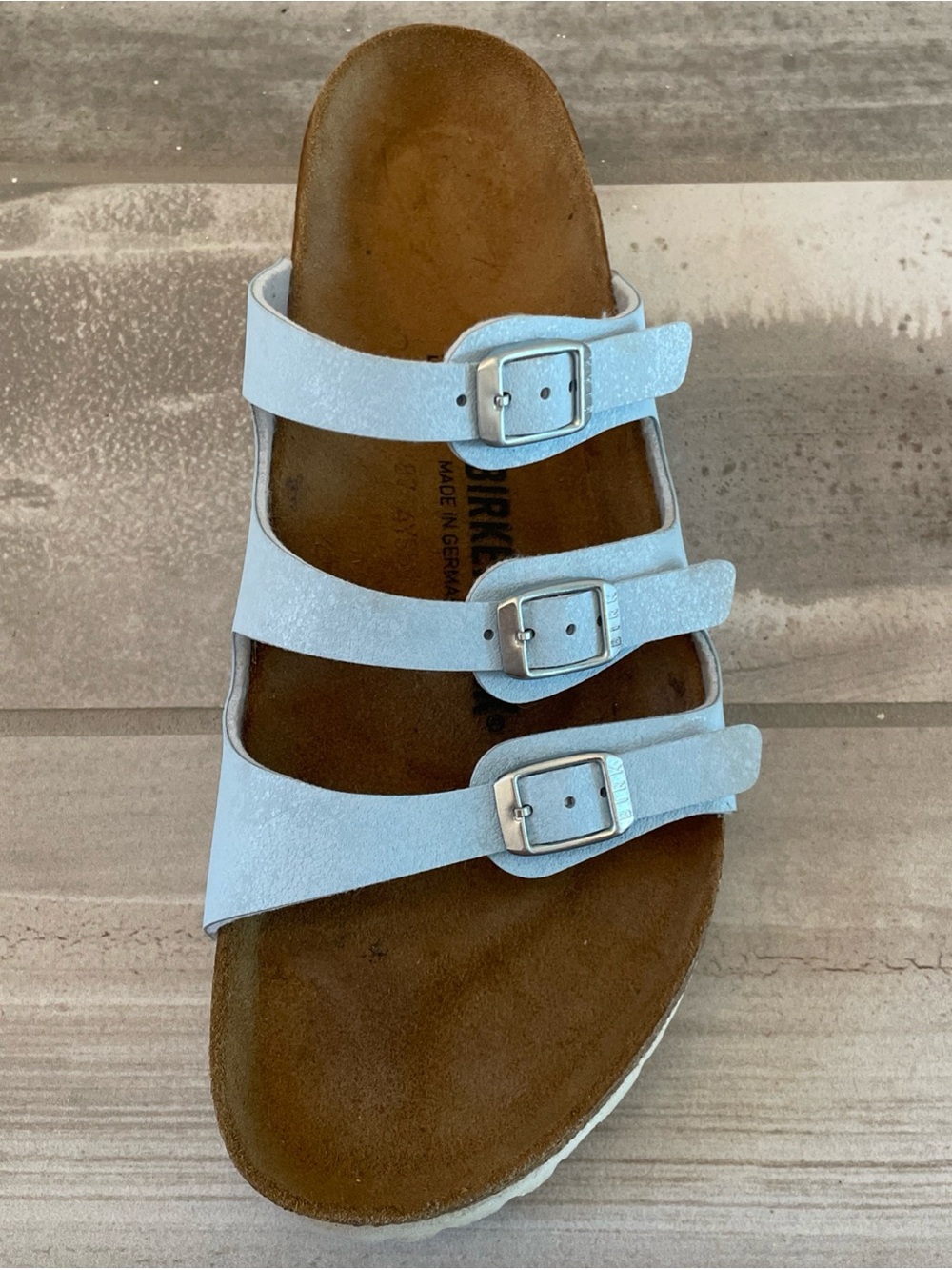 Left Shoe Only Single Birkenstock Florida Light Blue Amputee Women’s 40/US 9
